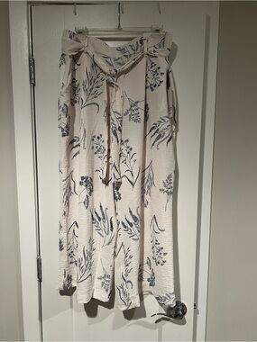 Women’s Cream Floral (Cream/Navy) Pants NWT XL